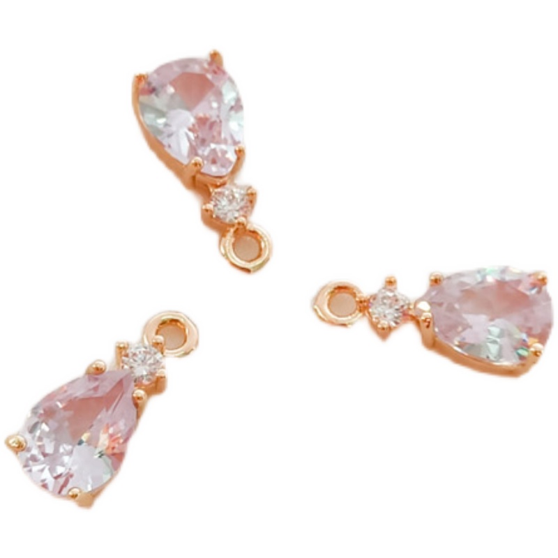 Mặt Dây Chuyền Hình Giọt Nước Bằng Đồng 14K Đính Đá Zircon Nhiều Màu Sắc Diy