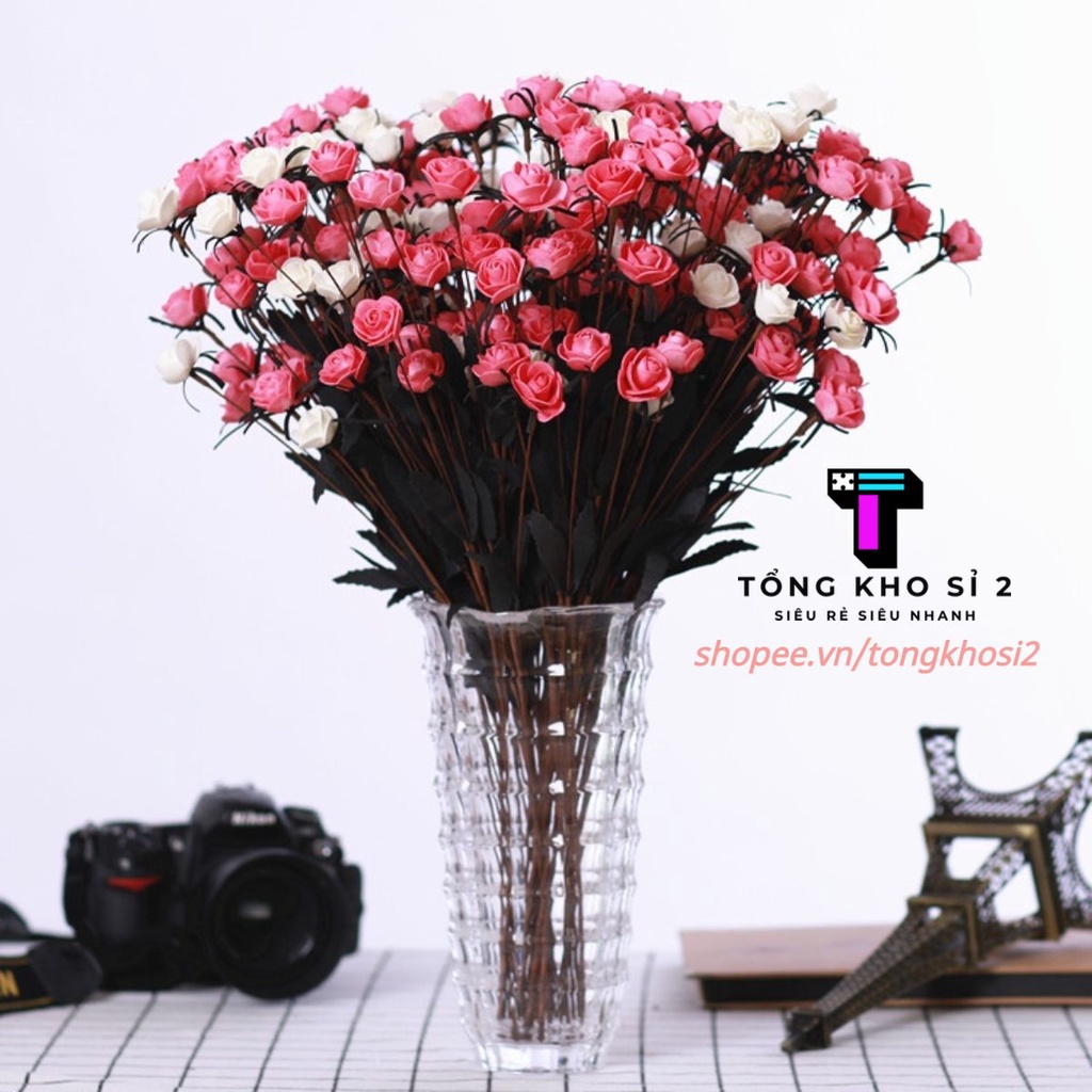 Hoa giả - Hoa hồng lụa cao cấp Endy trang trí nhà cửa, nội thất, cửa hàng, quán trà sữa #hoahongdecor