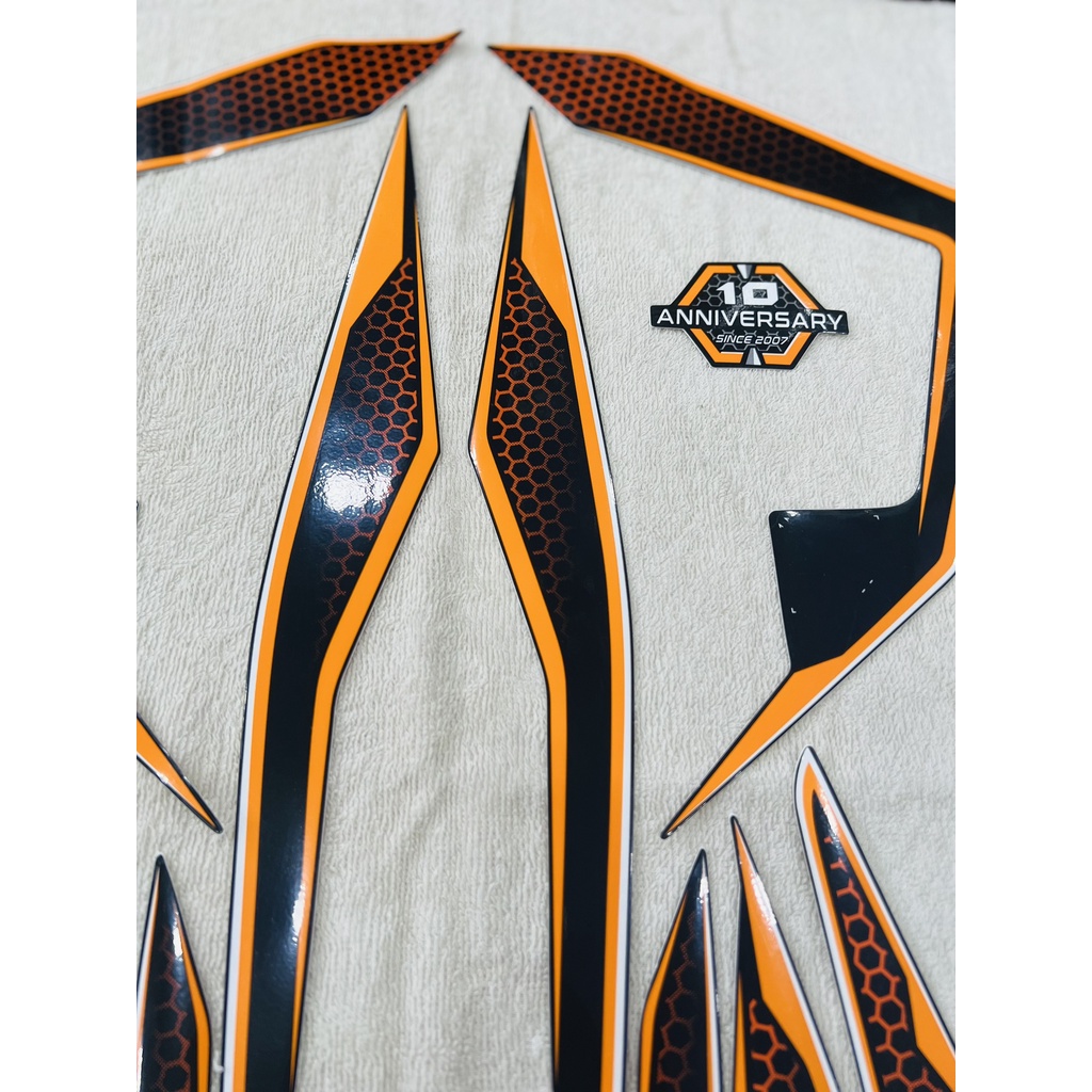 Bộ tem decal dán xe máy Honda Air Blade 2019 màu cam zin thái siêu đẹp