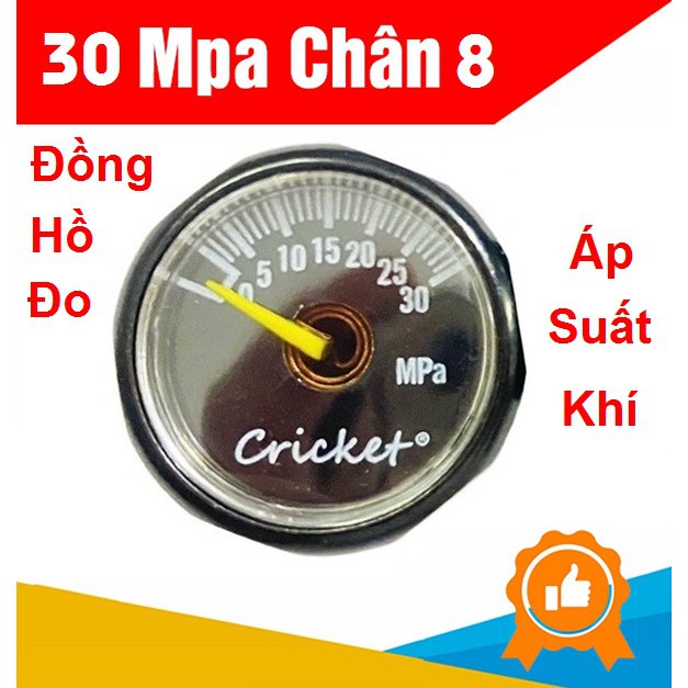Đồng hồ đo áp suất - chân 8mm - 30MPa (Nhỏ) ( mặt màu Đen Chơn) pkb 🍂