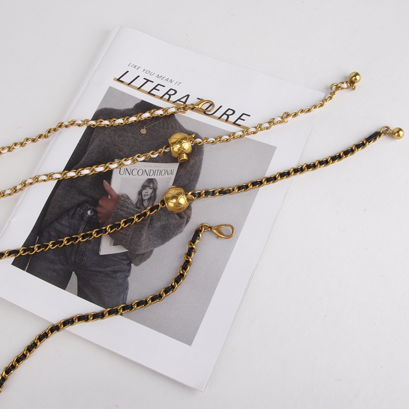 Thắt lưng dạng dây xích bằng kim loại nhẹ phong cách sang trọng cho nữ