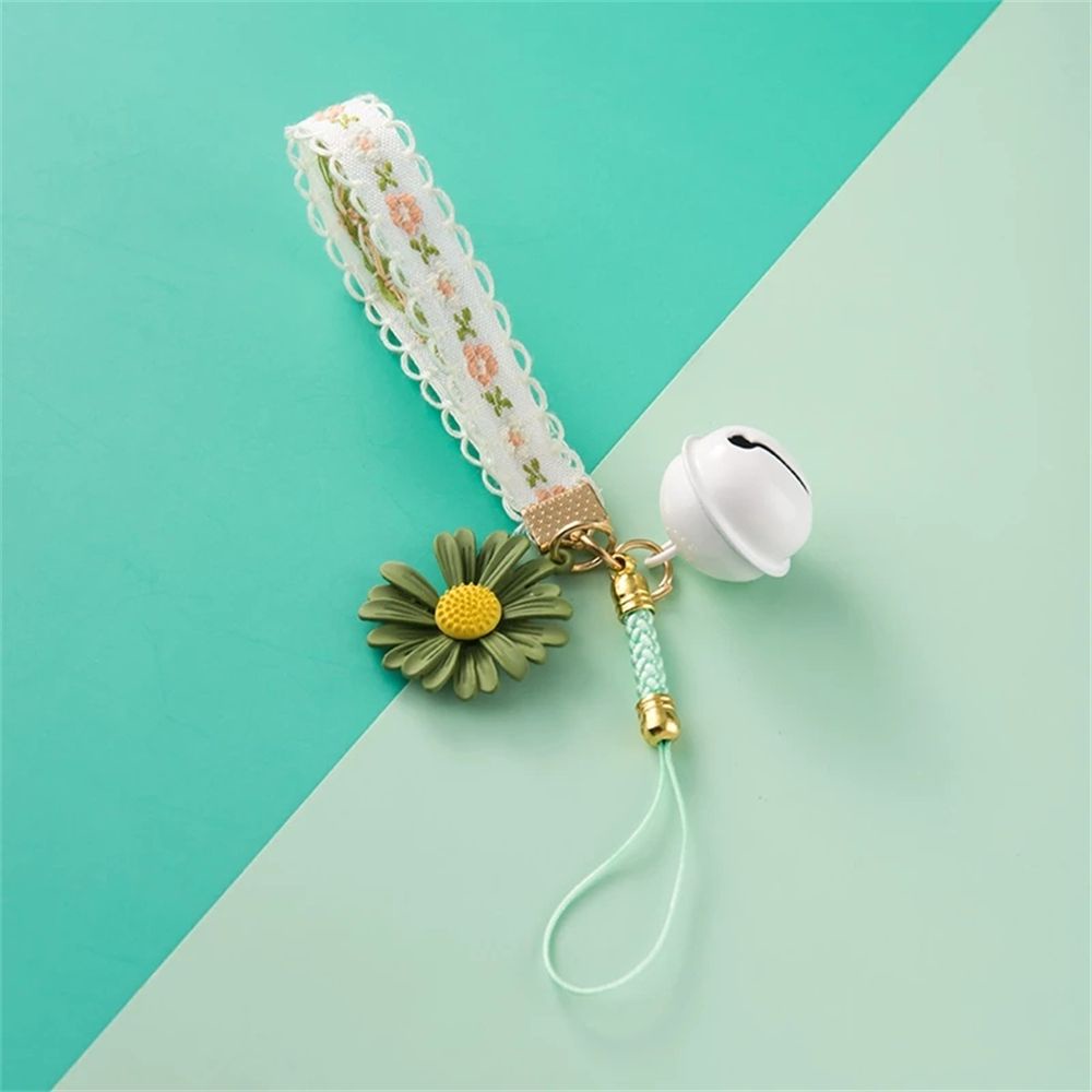 Móc khóa trang trí túi xách hình hoa cúc phối ren sáng tạo cho nữ