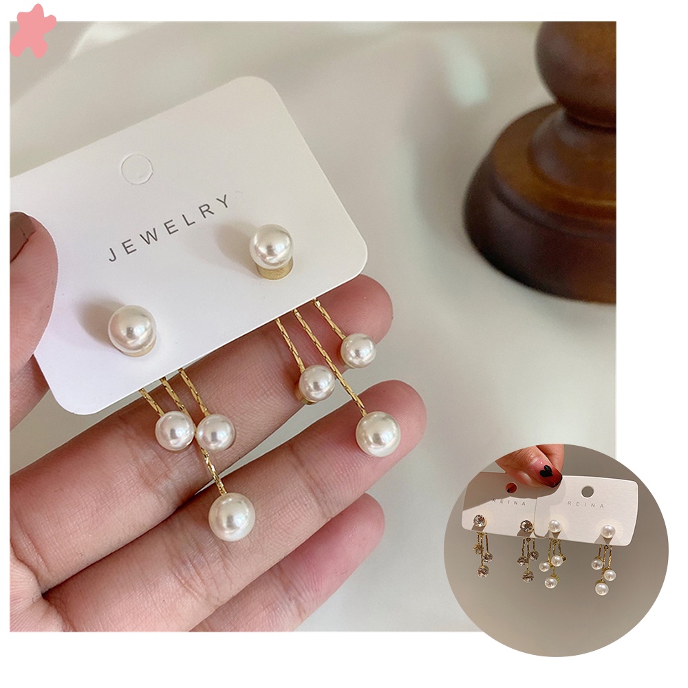 ★★★ 1 Đôi Bông Tai Đính Đá Zircon Tròn Phối Tua Rua Thời Trang Mùa Hè Phong Cách Hàn Quốc Cho Nữ