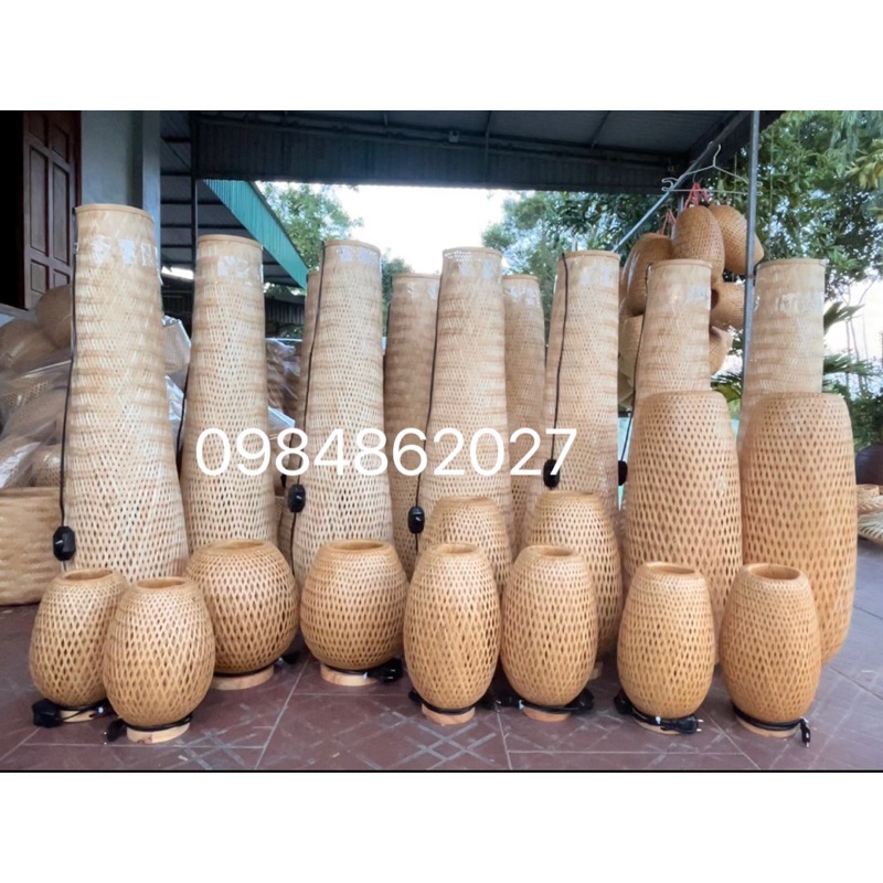 Đèn ngủ mây tre đan, đèn trang trí