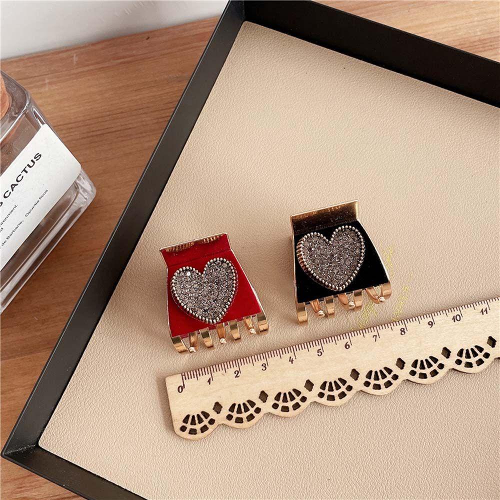 TWINKLE Kẹp Tóc Đuôi Ngựa Mini Hình Trái Tim / Hình Học Bằng Nhung Dễ Thương Xinh Xắn