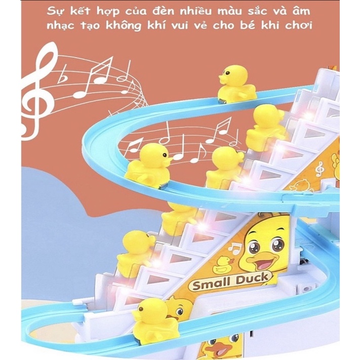 Đồ Chơi Cầu Trượt Vịt Vàng Leo Thang Phát Nhạc Cực Vui Tai Cho Bé Yêu