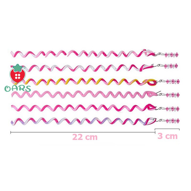 Phụ kiện tóc trẻ em ❤️Set 6 sợi dây quấn tóc nhiều màu cá tính dụng cụ tết tóc phong cách Hàn Quốc quà sinh nhật cho bé