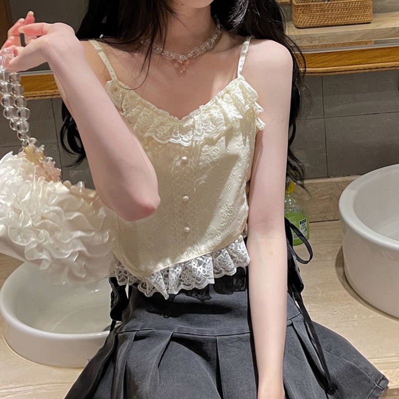 Áo Hai Dây Phối Ren Thời Trang Nữ Tính