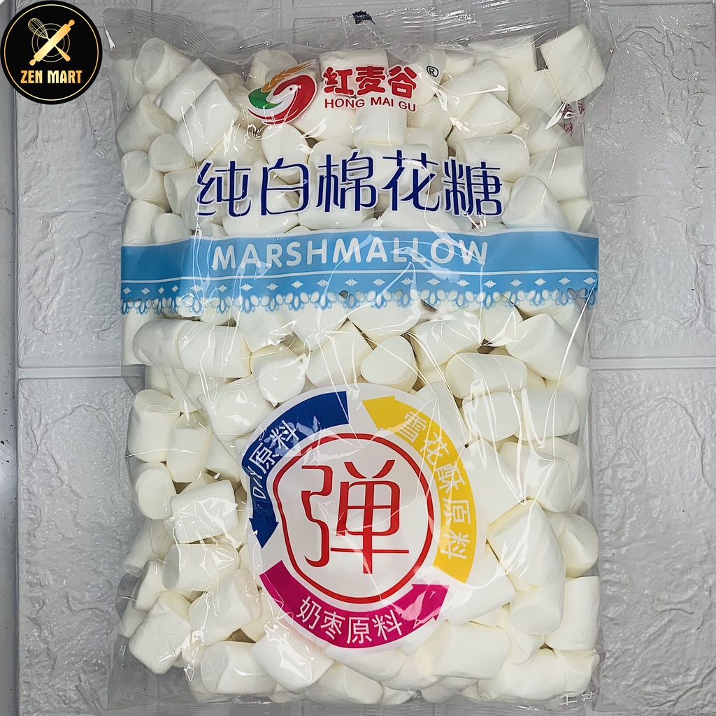 Marshmallow làm kẹo xốp nougat trắng, kẹo bấc trắng, kẹo marshmallow (1kg)