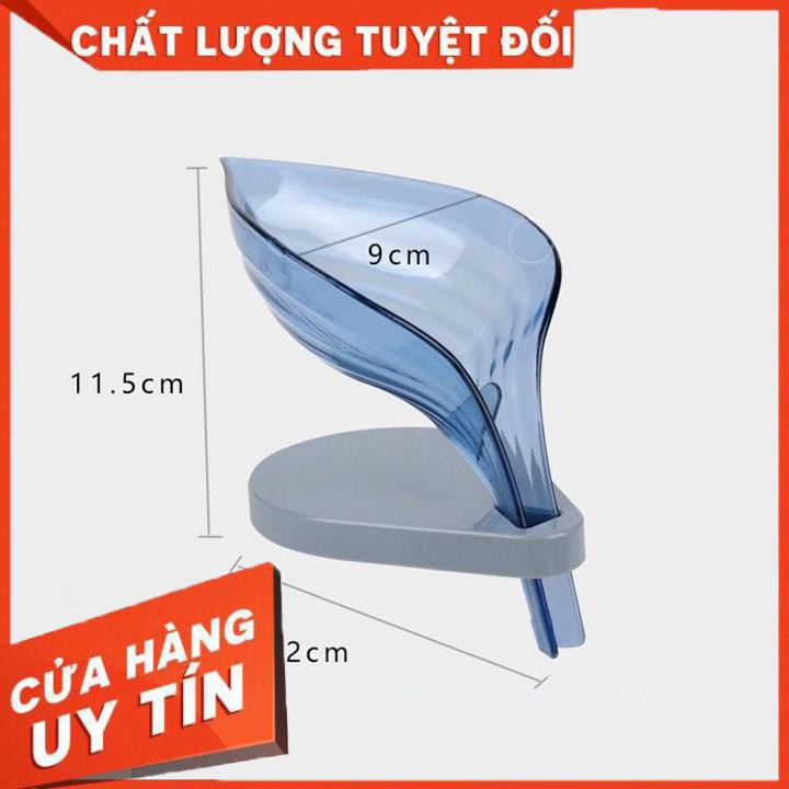 [XẢ KHO+FREE SHIP]  Giá để xà bông tắm hình chiếc lá bằng nhựa trong suốt bắt mắt (LSB06)