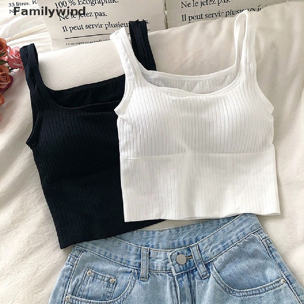 Familywind &gt; Áo Lót Dạng Lửng Hai Dây Bản Rộng Không Gọng Chữ U Không Đường May Kẻ Sọc Màu Trơn Cho Nữ well