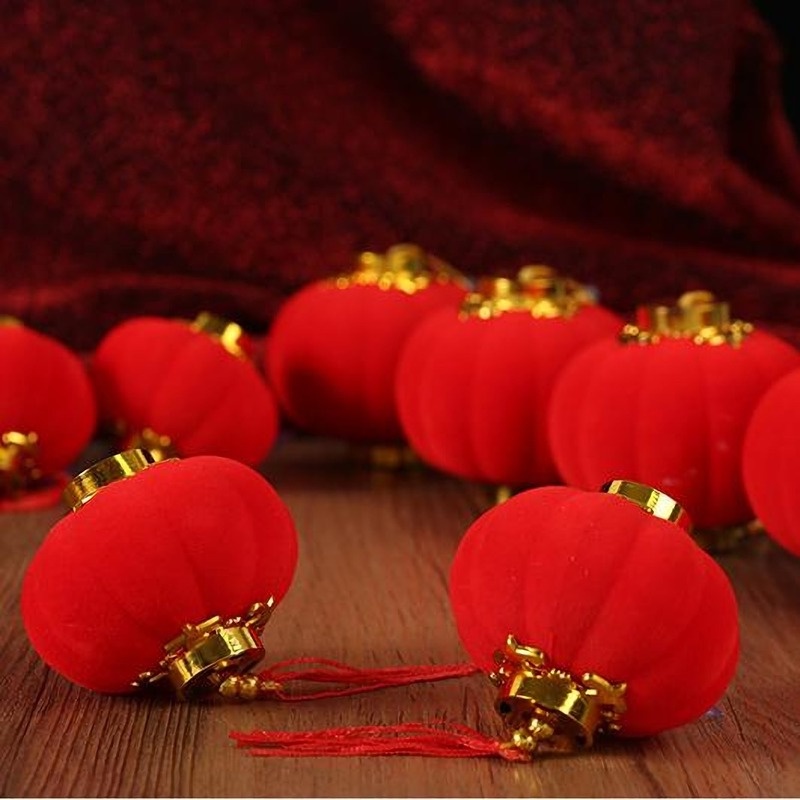 Set 30 đèn lồng đỏ kích thước 3cm trang trí tiệc mừng năm mới theo truyền thống Trung Quốc