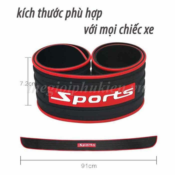 Bộ 5 nẹp cao su Sport chống trầy bậc bước chân ngoài, bậc cốp ngoài Ô tô hàng cao cấp