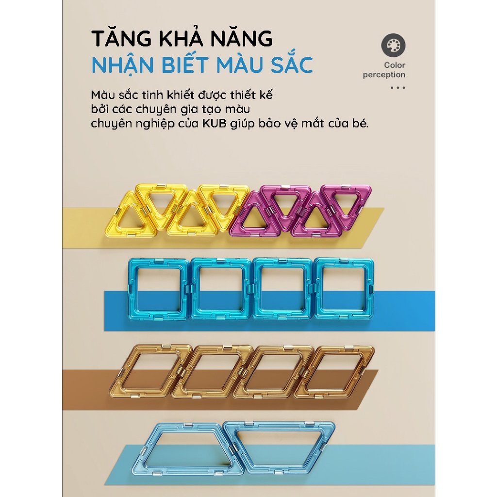 Xếp hình nam châm Magnetic Blocks, đồ chơi trẻ em cao cấp giúp bé thông minh chính hãng - KUB