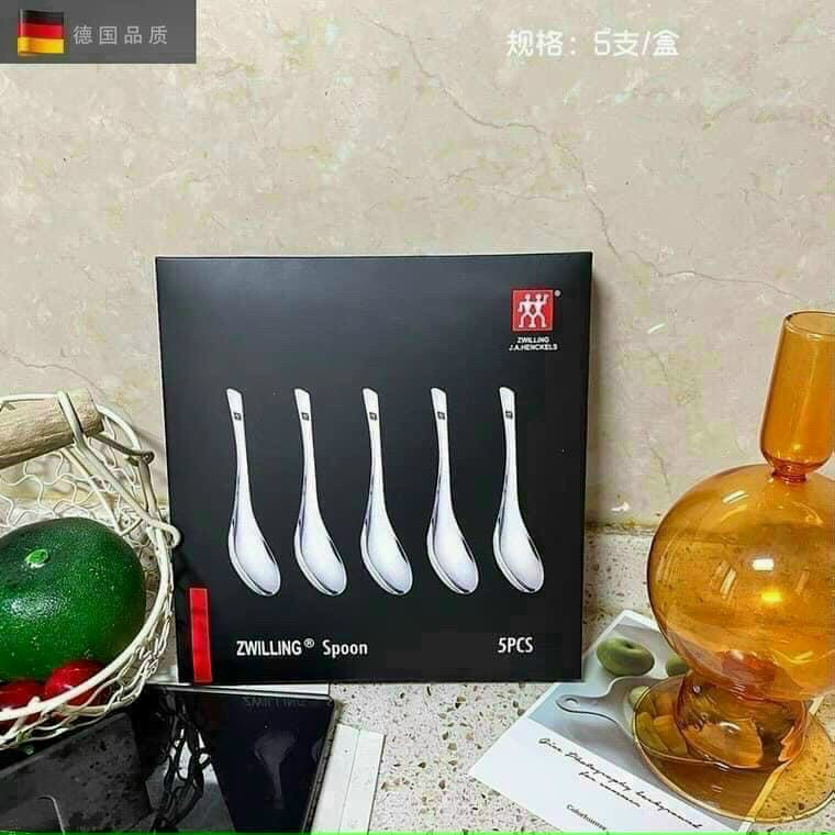 Bộ 5c Thìa Súp, Thìa Phở Có Hộp Đựng (ảnh thật)
