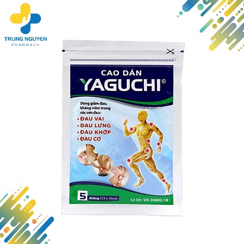 Hộp cao dán hỗ trợ giảm đau Yaguchi (Gói 5 miếng - Hộp 20 gói)