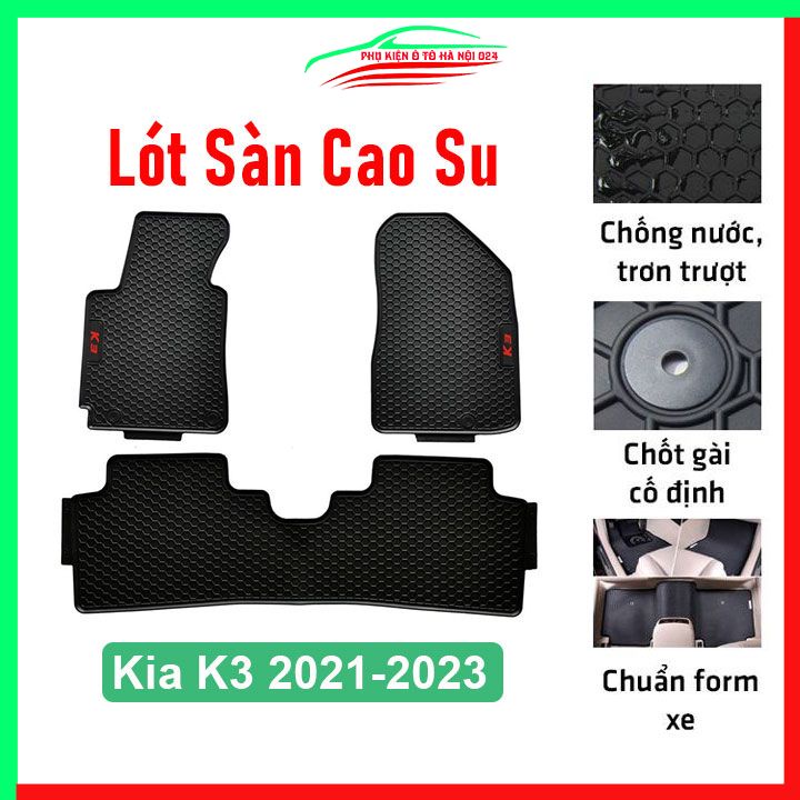 Thảm lót sàn cao su cho xe K3 2021-2023 hàng chuẩn theo xe chịu lực tốt
