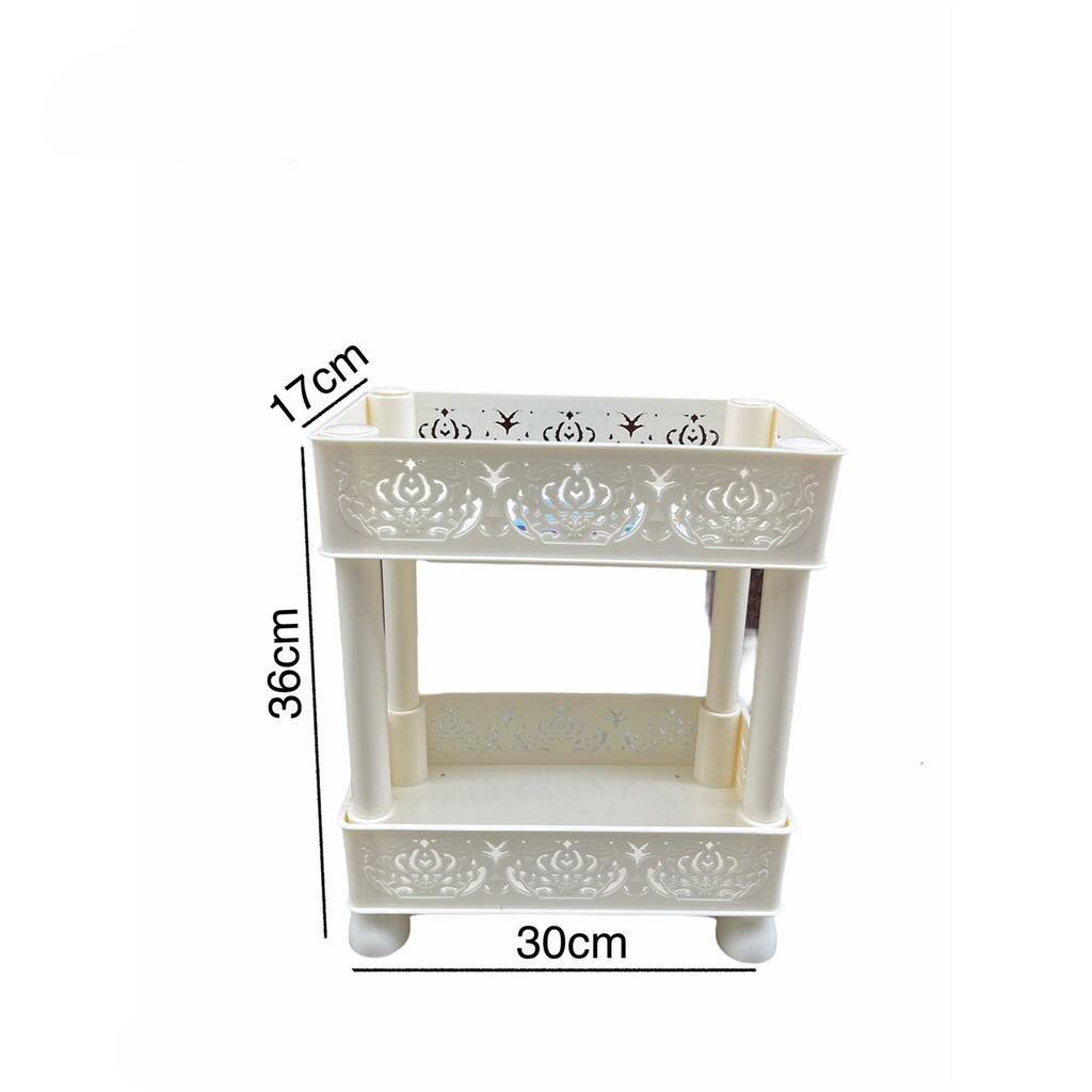 Kệ nhựa Inox 2 tầng  mini  đựng đồ dùng gia đình, Kệ để đồ thông minh đa năng không phải khoan tường