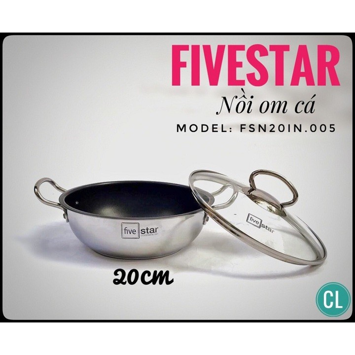 Nồi Kho Cá 3 Đáy Chống Dính 22cm Fivestar