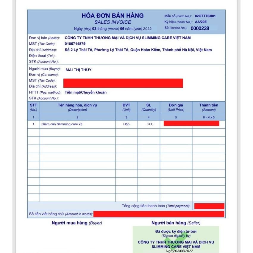 Thảo Mộc Hỗ trợ Giảm cân Slimming Care X3