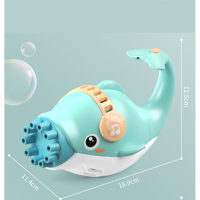 HÀNG LOẠI 1 - Đồ Chơi Thổi Bong Bóng Hình Chú Cá Heo Đáng Yêu (Tặng Kèm Pin Và Bột Pha Nước Bong Bóng)