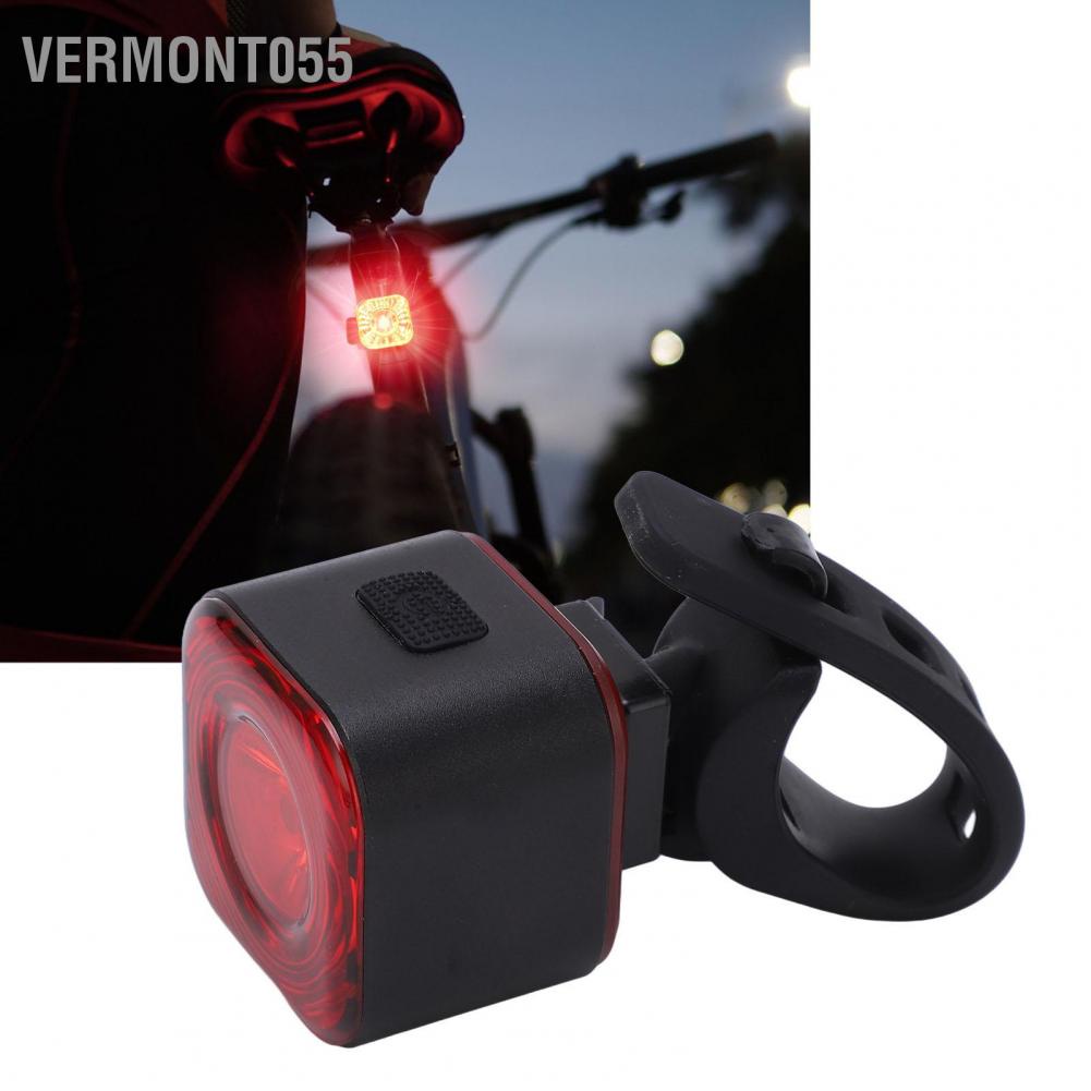 Vermont055 Smart Bike Tail Light IPX6 Waterproof USB Rechargeable Intelligent Induction Bicycle Rear for Mountain Road Bikes