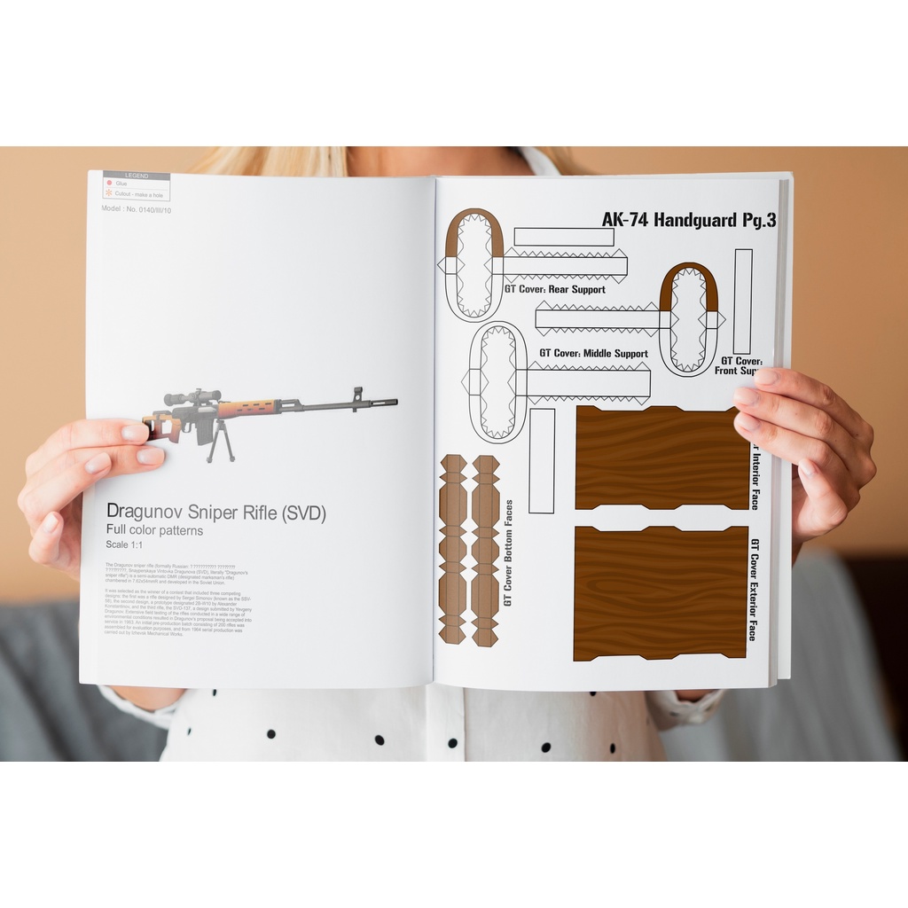 Mô hình giấy 3D  SVD Dragunov tỉ lệ 1:1