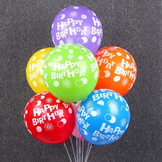 Bộ bóng tròn in chữ happy birthday ( set 20 vỏ bóng)