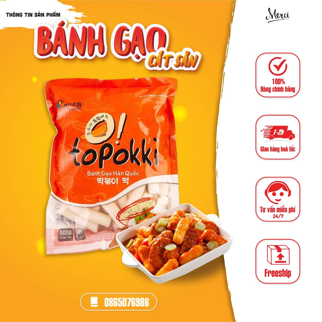 Bánh gạo cắt sẵn Hàn Quốc gói 1kg loại 1 dùng làm Topokki siêu ngon (Chỉ giao nội thành Hà Nội)