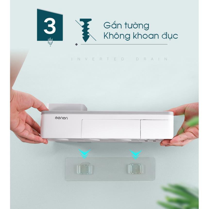 Kệ để đồ đánh răng ENON cao cấp cốc hít mẫu 3 cốc - Giá để đồ đánh răng