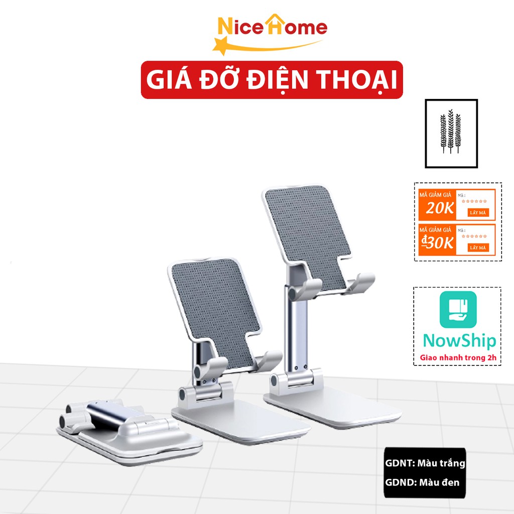 Giá đỡ để điện thoại, IPad máy tính bảng đa năng dễ gấp gọn chắc chắn chống trượt chống tê mỏi vai gáy