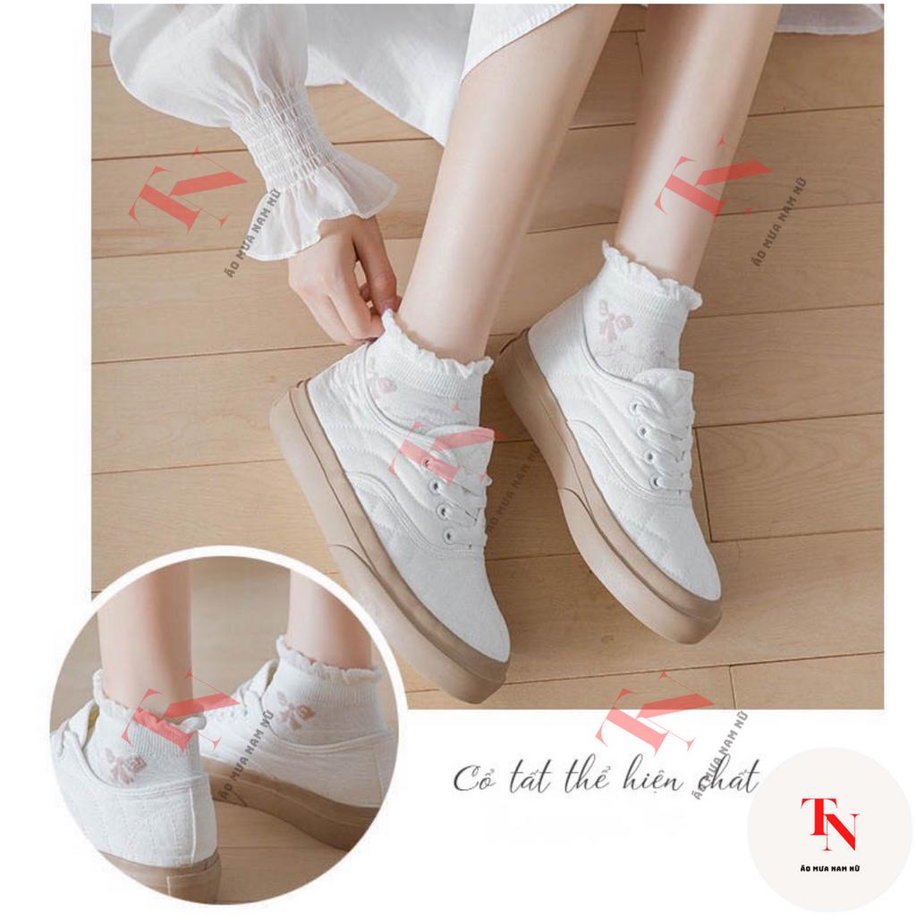 Tất cổ ngắn nữ chất liệu vải Hàn thoáng khí, tất vớ nữ phong cách hiện đại cực xinh M26B2 - Tình Ngọc Store