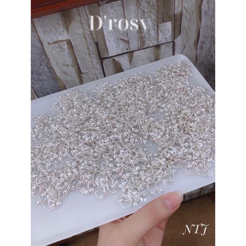 Bông tai vòng tàu bi chuẩn bạc ta