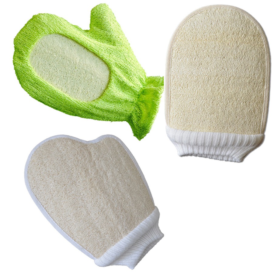 Găng tay xơ mướp tự nhiên tắm massage siêu thích