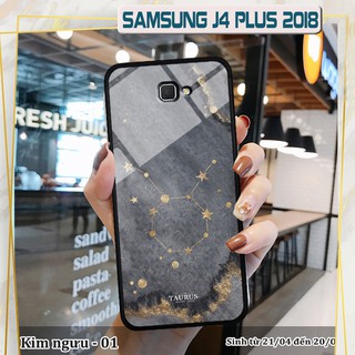 Ốp lưng kính 3D Samsung J4 Plus 2018 -cung hoàng đạo