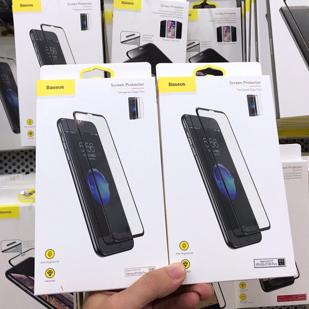 Kính cường lực 3D Baseus Silk Screen LV217 giả iphone x cho iPhone 6/6 plus/7/7 plus/8/8 Plus