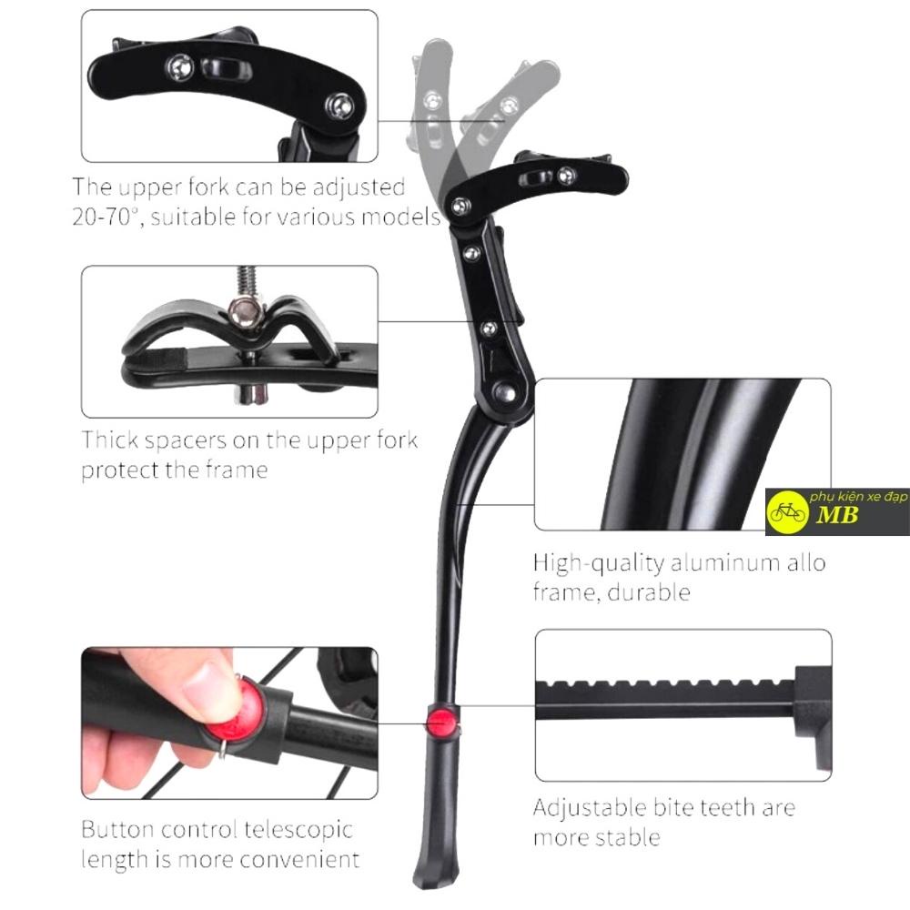 chân chống xe đạp thể thao cao cấp cố định 3 điểm có điều chỉnh độ dài CC03