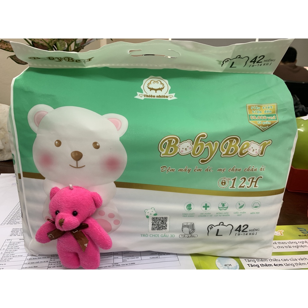 Bỉm tã quần/dán BOBY BEAR tinh chất trà xanh mềm, mỏng, siêu thấm s48/m46/m44/l42/xl40/xxl38/36