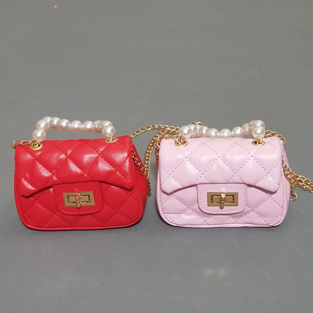 Túi đeo chéo da mềm xịn xò có khóa siêu dễ thương cho bé gái