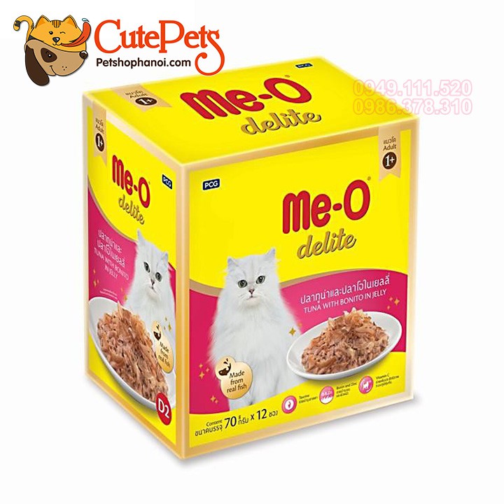 Thức ăn ướt xốt Me-O Delite 70g Dành cho mèo lớn