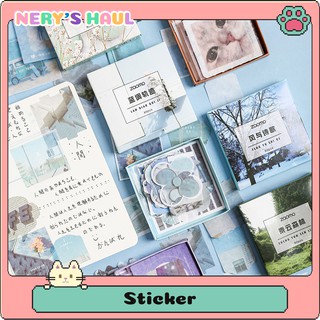 Hộp 80 hình dán sticker phong cảnh vintage Zaomo