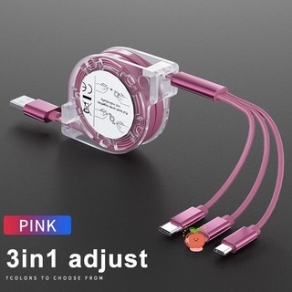 Dây cáp sạc nhanh chia 3 cổng USB Type C + Lightning + Micro USB