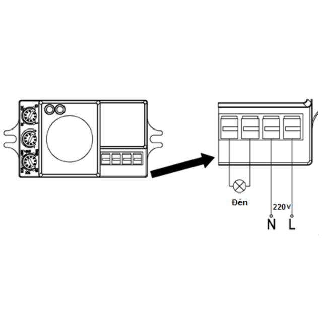 ĐUI ĐÈN CẢM ỨNG VI SÓNG CHỮ NHẬT DC-701H