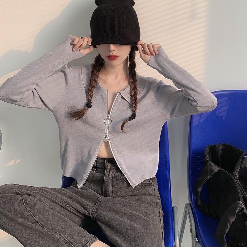 Áo Cardigan Dệt Kim Tay Dài Màu Trơn Phong Cách Hàn Quốc Dành Cho Nữ | BigBuy360 - bigbuy360.vn