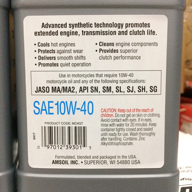 Combo Amsoil Performance 4T 10W-40 + Lọc Nhớt Suzuki Indo To/Nhỏ