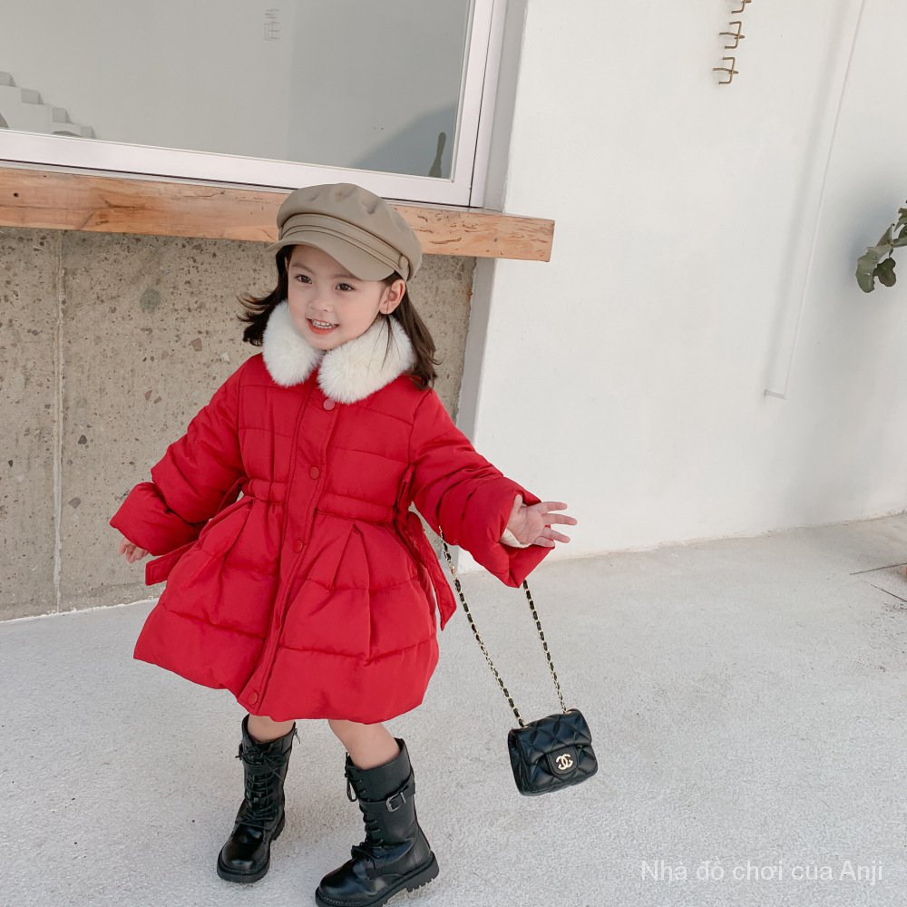Girls Cotton Coat Winter Children Clothing Baby Waist Bread Jacket