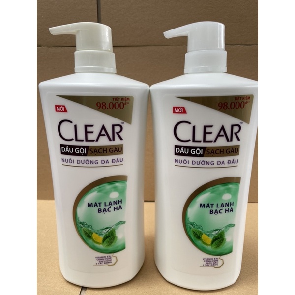 Dầu gội CLEAR mát lạnh bạc hà 880g ( xanh lá)