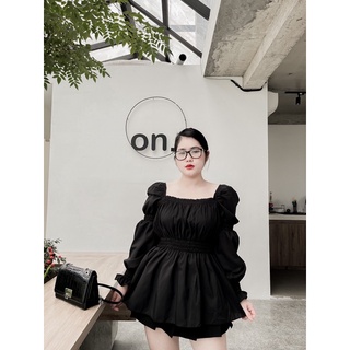 [MÚP BIGSIZE 60-100KG] Áo tiểu thư thắt eo tay bồng