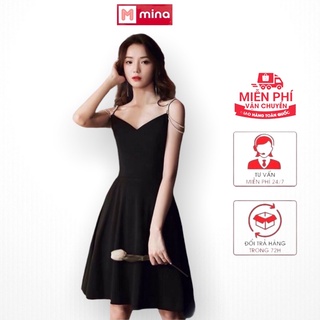 Đầm hai dây ôm body màu đỏ quyến rủ ( dây bằng ngọc)