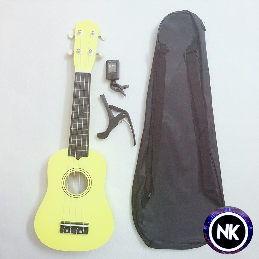 (MUA 1 ĐƯỢC 9) Đàn Ukulele Soprano 21" Full Phụ Kiện + Bao Da + Capo + Tuner + Kèn Kazoo